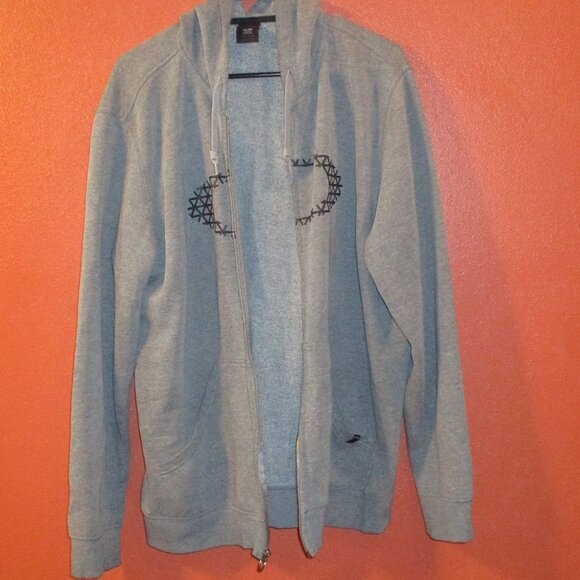 Oakley Sport Men XX Large Gray Black Full Zip Pockets Long Sleeve Hooded Jacket - Picture 6 of 9
